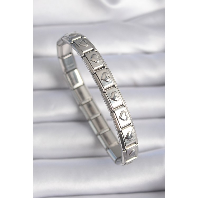 316L Çelik Gümüş Renk Kalp İşleme Nomination Model Kadın Bileklik - TJ-BB6461 316L Çelik Gümüş Renk Kalp İşleme Nomination Model Kadın Bileklik - TJ-BB6461