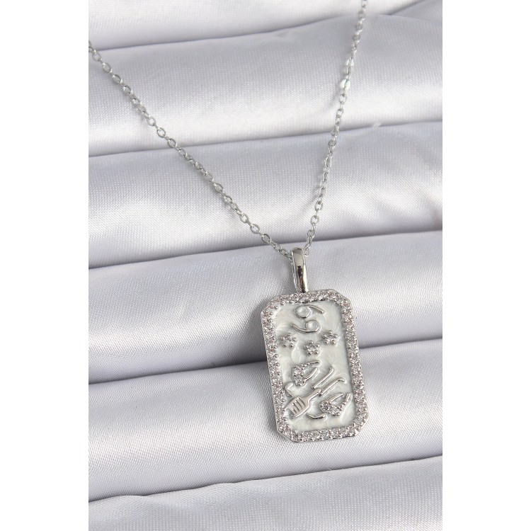 316L Çelik Gümüş Renk Zincir Yengeç Burcu Zirkon Taşlı Kadın Kolye - TJ-BKO9448 316L Çelik Gümüş Renk Zincir Yengeç Burcu Zirkon Taşlı Kadın Kolye - TJ-BKO9448