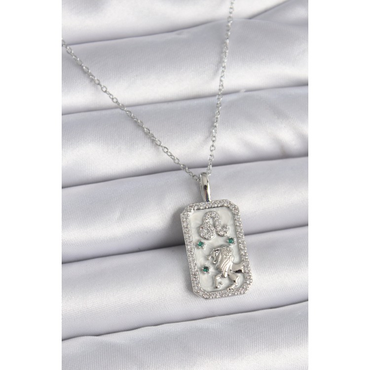 316L Çelik Gümüş Renk Zincir Aslan Burcu Zirkon Taşlı Kadın Kolye - TJ-BKO9451 316L Çelik Gümüş Renk Zincir Aslan Burcu Zirkon Taşlı Kadın Kolye - TJ-BKO9451