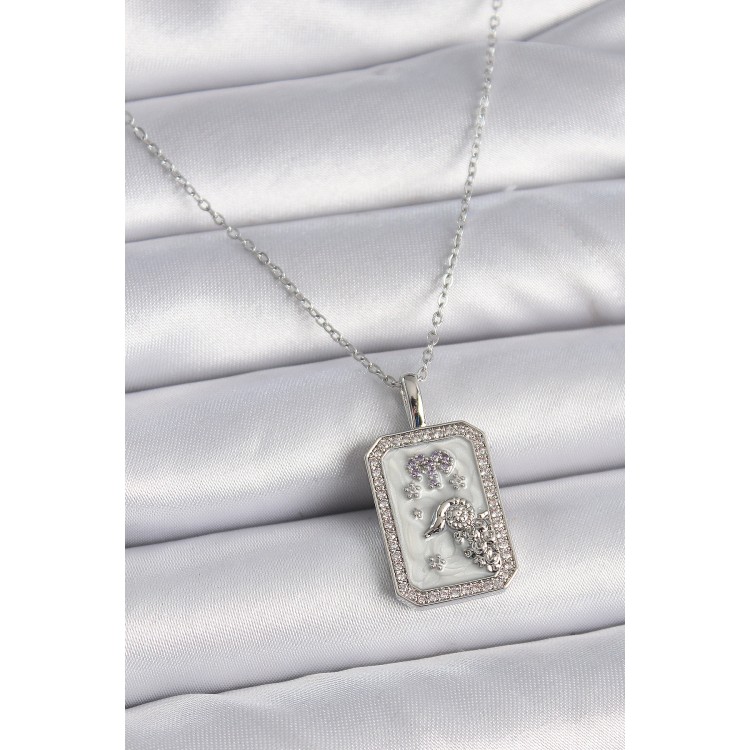 316L Çelik Gümüş Renk Zincir Koç Burcu Zirkon Taşlı Kadın Kolye - TJ-BKO9452 316L Çelik Gümüş Renk Zincir Koç Burcu Zirkon Taşlı Kadın Kolye - TJ-BKO9452