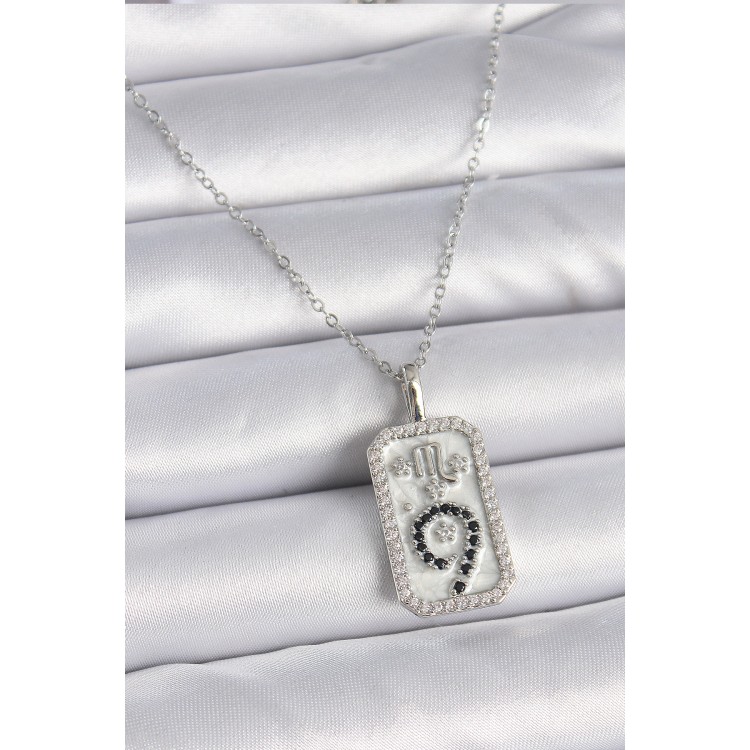 316L Çelik Gümüş Renk Zincir Akrep Burcu Zirkon Taşlı Kadın Kolye - TJ-BKO9453 316L Çelik Gümüş Renk Zincir Akrep Burcu Zirkon Taşlı Kadın Kolye - TJ-BKO9453