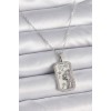 316L Steel Silver Color Virgo Zodiac Sign Zircon Stone Women's Necklace - TJ-BKO9457