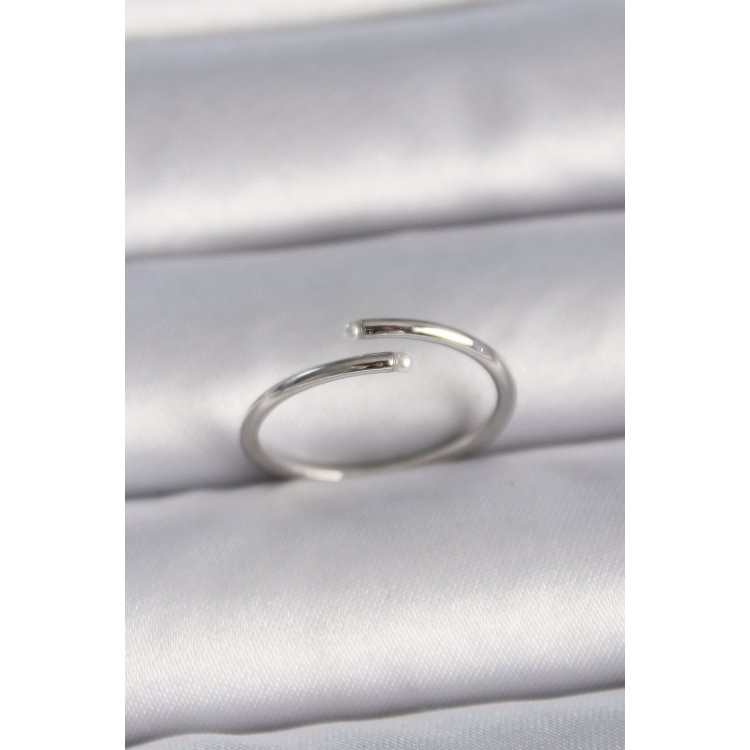 Pirinç Gümüş Renk Ayarlanabilir İnci Detay Kadın Yüzük - TJ-BYK3423 Pirinç Gümüş Renk Ayarlanabilir İnci Detay Kadın Yüzük - TJ-BYK3423