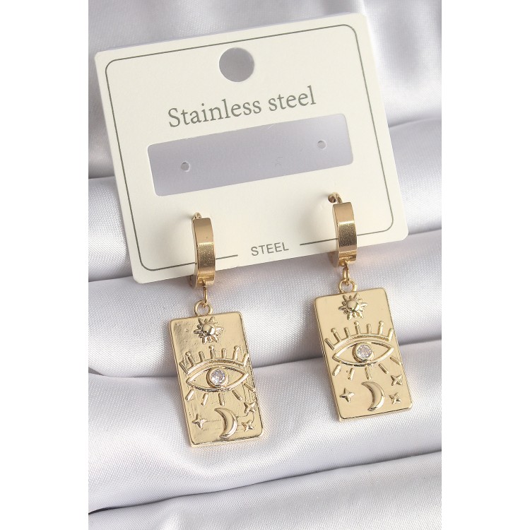 316L Çelik Gold Renk Zirkon Taşlı Göz İşleme Detay Plaka Model Kadın Küpe - TJ-BKP9698 316L Çelik Gold Renk Zirkon Taşlı Göz İşleme Detay Plaka Model Kadın Küpe - TJ-BKP9698