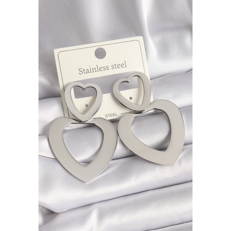 316L Çelik Gümüş Renk Kalp Model Kadın Küpe - TJ-BKP9713 316L Çelik Gümüş Renk Kalp Model Kadın Küpe - TJ-BKP9713