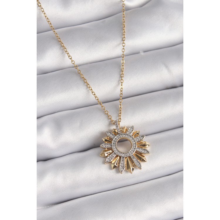 316L Çelik Gold Renk Zincir Zirkon Taşlı Mix Renk Güneş Model Kadın Kolye - TJ-BKO9477 316L Çelik Gold Renk Zincir Zirkon Taşlı Mix Renk Güneş Model Kadın Kolye - TJ-BKO9477