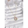 316L Steel Gold Color Chain Colorful Zircon Stone Medallion Model Women's Necklace - TJ-BKO9490
