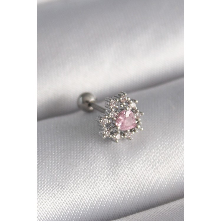 316L Çelik Gümüş Renk Zirkon Taşlı Kalp Tragus Piercing - TJ-PR1231 316L Çelik Gümüş Renk Zirkon Taşlı Kalp Tragus Piercing - TJ-PR1231