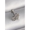 316L Çelik Gümüş Renk Zirkon Taşlı Sonsuzluk Detay Tragus Piercing - TJ-PR1249