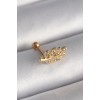 316L Steel Gold Color Zircon Stone Branch Tragus Piercing - TJ-PR1258