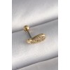 316L Çelik Gold Renk Zirkon Taşlı Kanat Tragus Piercing - TJ-PR1268