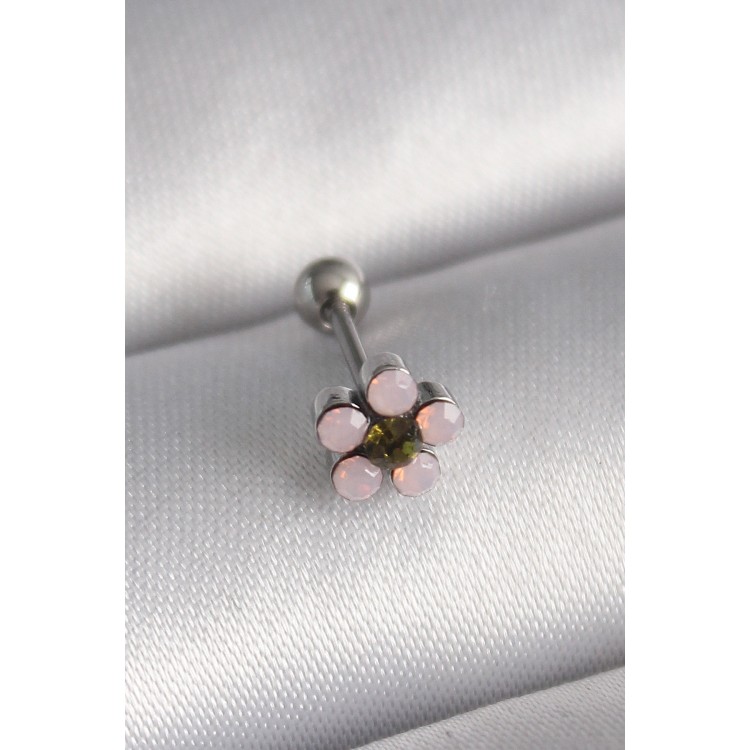 316L Çelik Gümüş Renk Zirkon Taşlı Çiçek Tragus Piercing - TJ-PR1277 316L Çelik Gümüş Renk Zirkon Taşlı Çiçek Tragus Piercing - TJ-PR1277