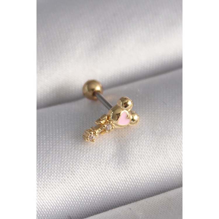 316L Çelik Gold Renk Zirkon Taş Detay Pembe Kalp İşleme Tragus Piercing - TJ-PR1280 316L Çelik Gold Renk Zirkon Taş Detay Pembe Kalp İşleme Tragus Piercing - TJ-PR1280