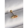 316L Çelik Gold Renk Turuncu Zirkon Taşlı Tragus Piercing - TJ-PR1284