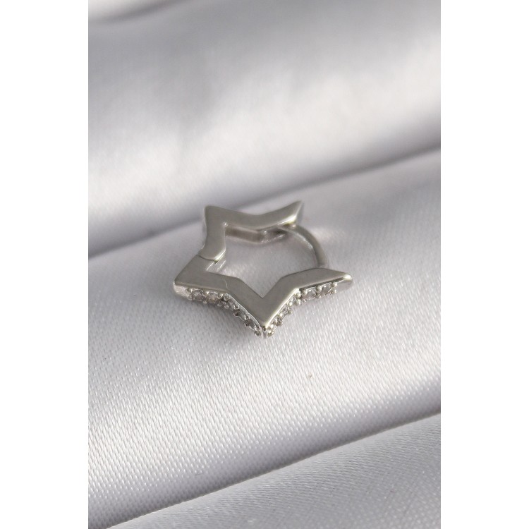 316L Steel Silver Color Zircon Stone Detail Star Model Tragus Piercing - TJ-PR1313 316L Steel Silver Color Zircon Stone Detail Star Model Tragus Piercing - TJ-PR1313