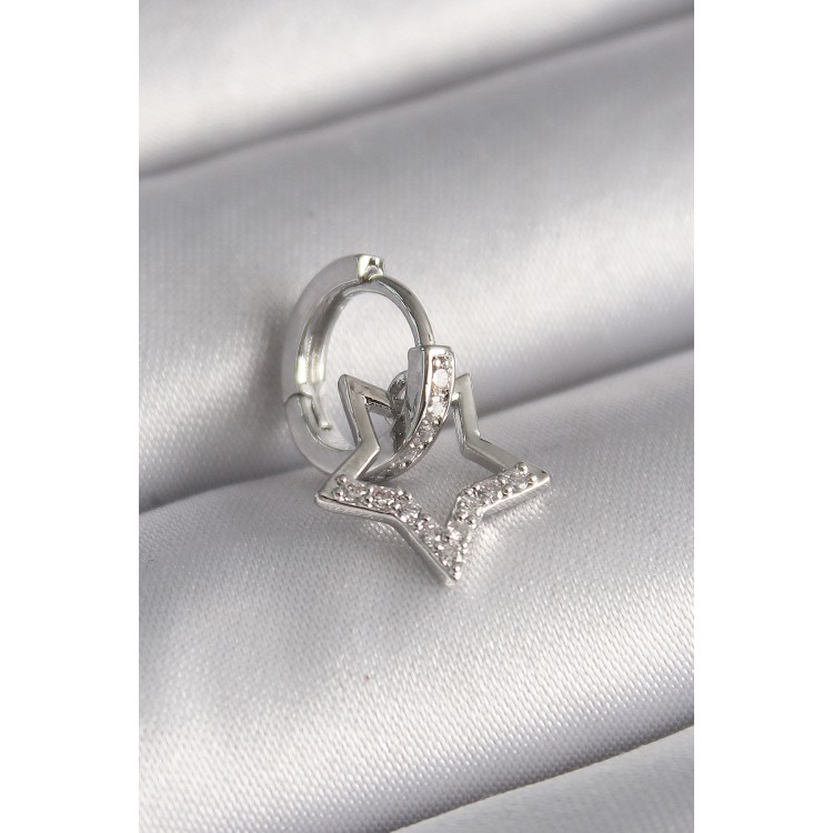 316L Steel Silver Color Zircon Stone Dangle Star Model Tragus Piercing - TJ-PR1317 316L Steel Silver Color Zircon Stone Dangle Star Model Tragus Piercing - TJ-PR1317