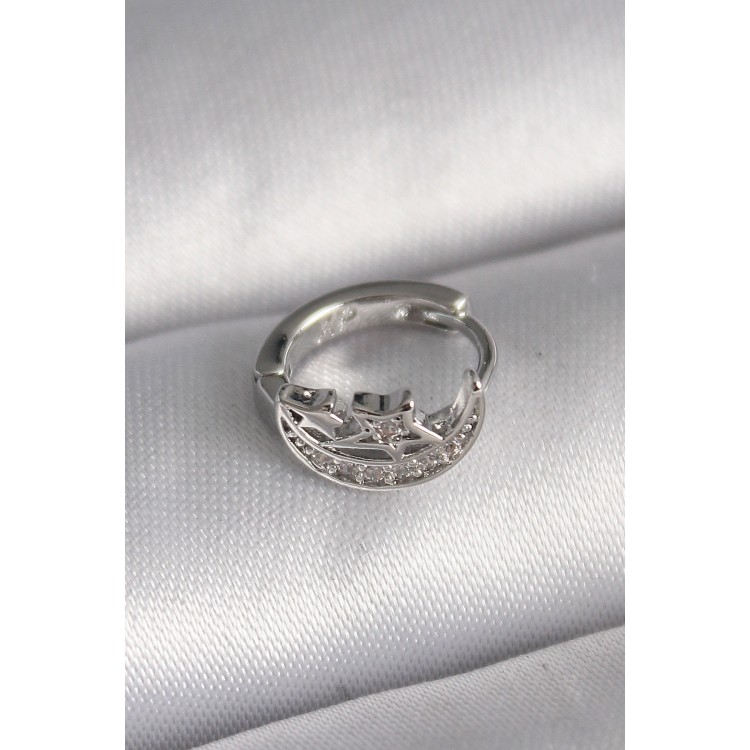 316L Çelik Gümüş Renk Zirkon Taşlı Ay Yıldız Model Tragus Piercing - TJ-PR1323 316L Çelik Gümüş Renk Zirkon Taşlı Ay Yıldız Model Tragus Piercing - TJ-PR1323