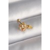 316L Steel Gold Color Zircon Stone Dangle Heart Detail Tragus Piercing - TJ-PR1360