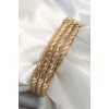316L Steel Gold Color Twisted Ajda Model Women's Bracelet - TJ-BB6483