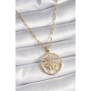 316L Steel Gold Color Zircon Stone Sun Medallion Model Women's Necklace - TJ-BKO9530