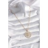 316L Steel Gold Color Zircon Stone Sun Medallion Model Women's Necklace - TJ-BKO9530