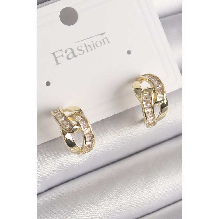 Pirinç Gold Renk Zirkon Taşlı Zincir Model Kadın Küpe - TJ-BKP9794 Pirinç Gold Renk Zirkon Taşlı Zincir Model Kadın Küpe - TJ-BKP9794