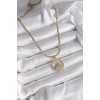 316L Steel Gold Color Italian Chain Zircon Stone Eye Model Women's Necklace - TJ-BKO9593