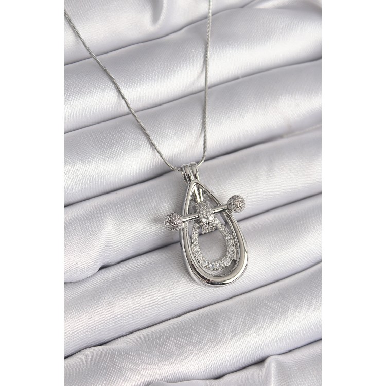 316L Çelik Gümüş Renk Zirkon Taşlı Damla Model Kadın Kolye - TJ-BKO9606 316L Çelik Gümüş Renk Zirkon Taşlı Damla Model Kadın Kolye - TJ-BKO9606