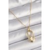 316L Steel Chain Gold Color White Cat Eye Model Women's Necklace - TJ-BKO9609
