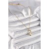 316L Steel Chain Gold Color White Cat Eye Model Women's Necklace - TJ-BKO9609