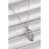 316L Steel Silver Color Chain Pink Cat Eye Model Women's Necklace - TJ-BKO9614