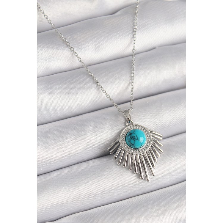 316L Çelik Gümüş Renk Zincir Mavi Boncuklu Zirkon Taşlı Kadın Kolye - TJ-BKO9617 316L Çelik Gümüş Renk Zincir Mavi Boncuklu Zirkon Taşlı Kadın Kolye - TJ-BKO9617