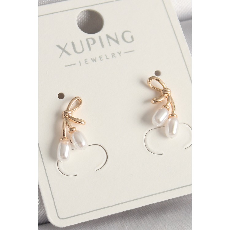 Pirinç Rose Renk İnci Detay Düğüm Model Kadın Küpe - TJ-BKP9922