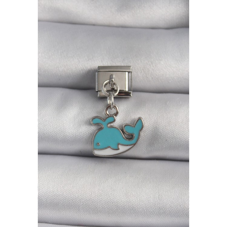 316L Çelik Gümüş Renk Sallantı Mavi Balina Model Nomination Charm - TJ-BC1106 316L Çelik Gümüş Renk Sallantı Mavi Balina Model Nomination Charm - TJ-BC1106