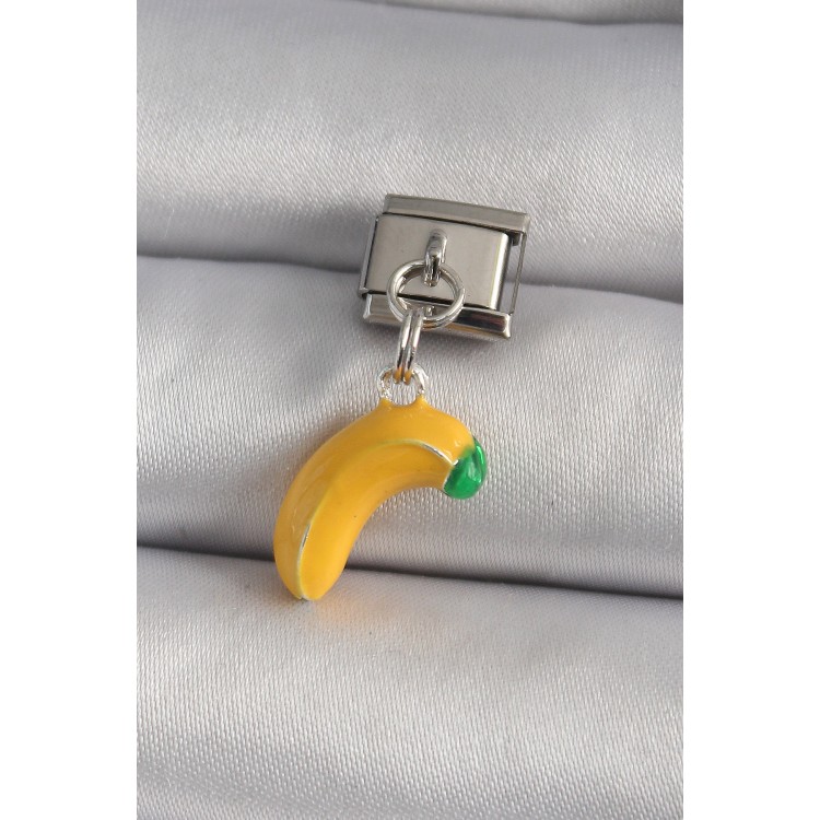 316L Çelik Gümüş Renk Sallantı Muz Model Nomination Charm - TJ-BC1167 316L Çelik Gümüş Renk Sallantı Muz Model Nomination Charm - TJ-BC1167