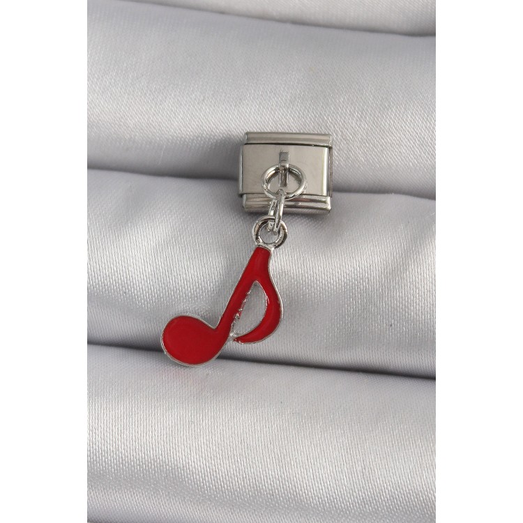 316L Çelik Gümüş Renk Kırmızı Nota Model Nomination Charm - TJ-BC1180 316L Çelik Gümüş Renk Kırmızı Nota Model Nomination Charm - TJ-BC1180