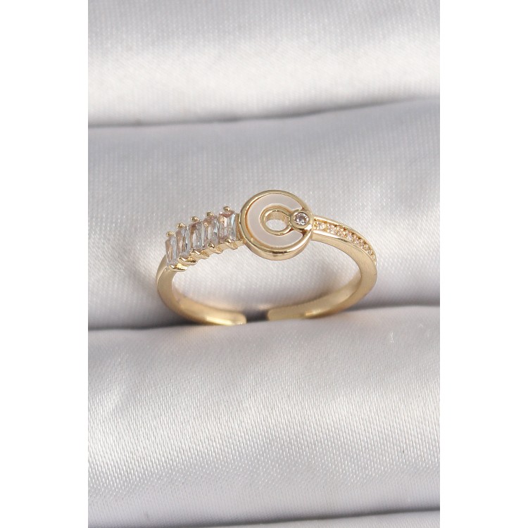 Pirinç Gold Renk Zirkon Taşlı Ayarlanabilir Kadın Yüzük - TJ-BYK3561 Pirinç Gold Renk Zirkon Taşlı Ayarlanabilir Kadın Yüzük - TJ-BYK3561