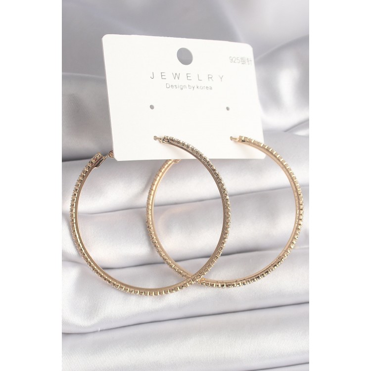 Pirinç Gold Renk Zirkon Taşlı Halka Model Kadın Küpe - TJ-BKP10015 Pirinç Gold Renk Zirkon Taşlı Halka Model Kadın Küpe - TJ-BKP10015