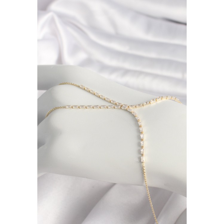 Brass Gold Color Waterway Zircon Stone Women's Shahmaran - TJ-SN609