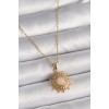 316L Steel Gold Color Chain White Enamel Sun Model Women's Necklace - TJ-BKO9720