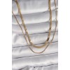 316L Steel Gold Color 2-Piece Italian Chain Model Women's Necklace - TJ-BKO9734
