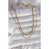 316L Steel Gold Color 2-Piece Italian Chain Model Women's Necklace - TJ-BKO9734