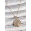 316L Steel Gold Color Chain Zircon Stone Medallion Model Labyrinth Processing Women's Necklace - TJ-BKO9763
