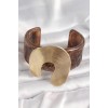 Brown Marble Pattern Acrylic Plastic Gold Horseshoe Model Plate Vintage Women's Bracelet - TJ-BB6678