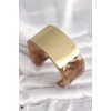 Kahverengi Mermer Desen Akrilik Platik Gold Dikdörtgen Plaka Model Vintage Kadın Bilezik - TJ-BB6686