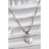 316L Çelik Gümüş Renk Zincir 3D Kalp Model Kadın Kolye - TJ-BKO9771