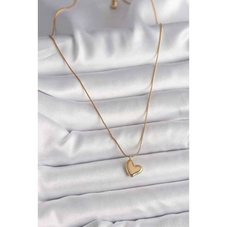 316L Steel Gold Color Chain Heart Figure Women's Necklace - TJ-BKO9782