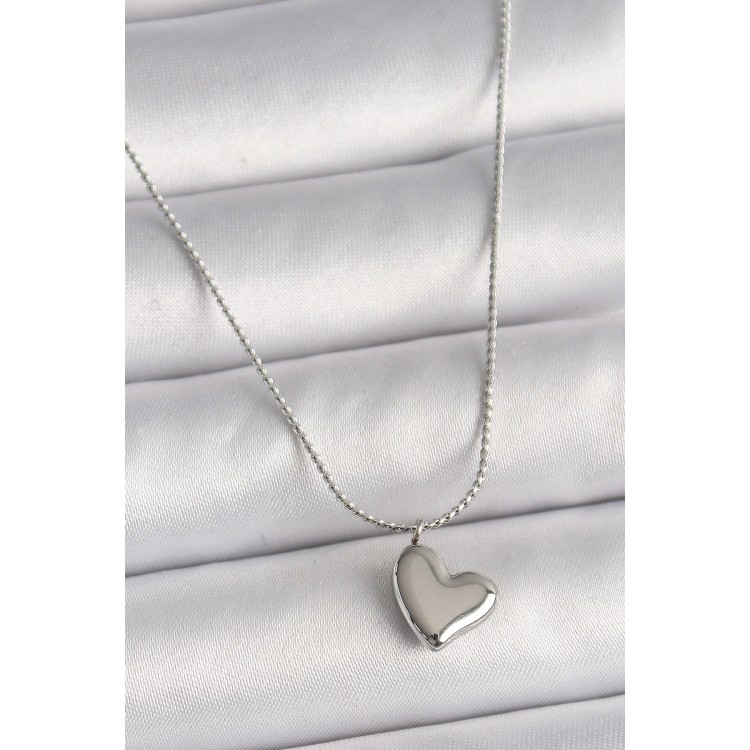 316L Çelik Gümüş Renk Zincir Kalp Figür Kadın Kolye - TJ-BKO9783 316L Çelik Gümüş Renk Zincir Kalp Figür Kadın Kolye - TJ-BKO9783