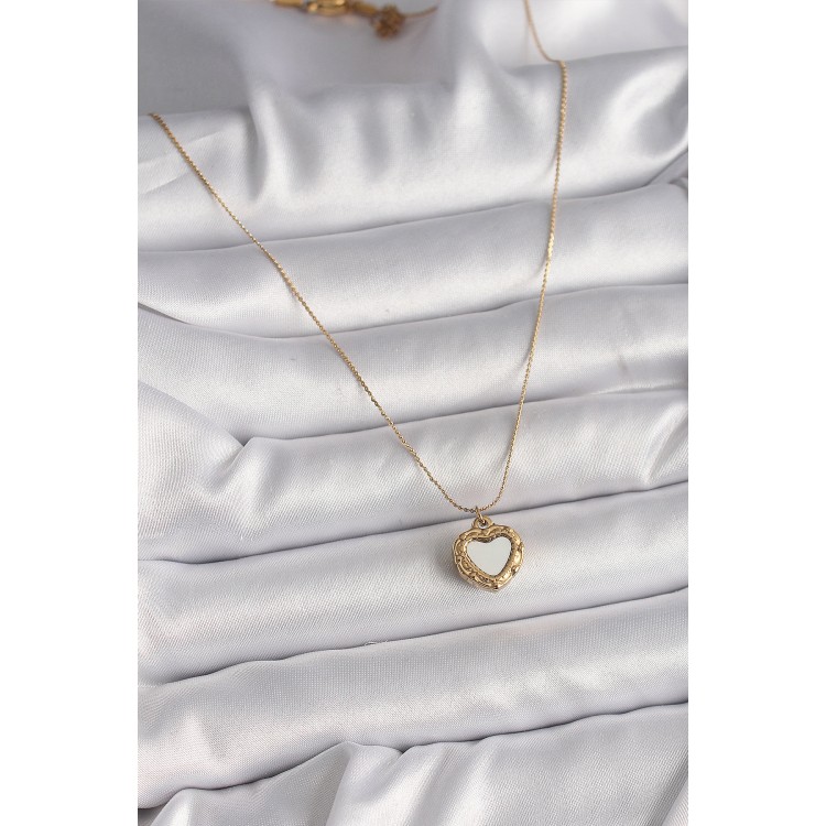 316L Çelik Gold Renk Zincir Aynalı Kalp Model Kadın Kolye - TJ-BKO9784 316L Çelik Gold Renk Zincir Aynalı Kalp Model Kadın Kolye - TJ-BKO9784