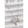 316L Steel Silver Color Chain Zircon Stone Heart Model Women's Necklace - TJ-BKO9805